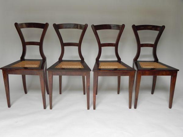 Židle s výpletem biedemeier – sada 4 kusů - 1