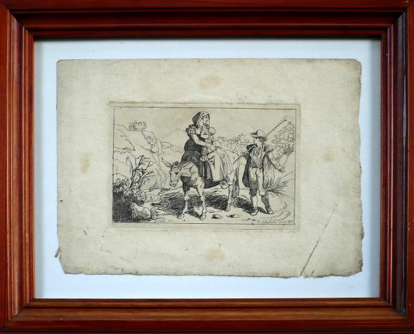Gaetano Cottafavi – Žena s dítětem na oslu
