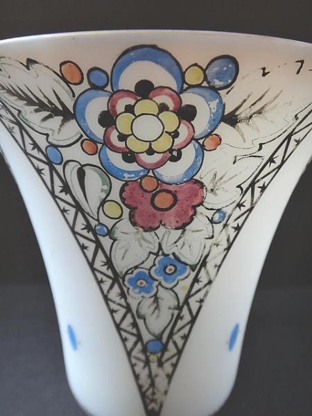 Váza s mléčného skla art-deková - 4