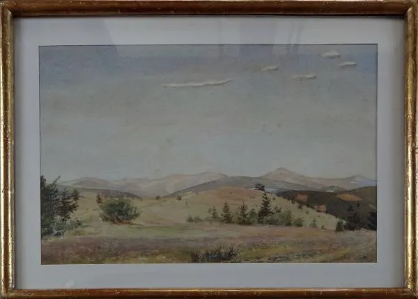 Hugo Carlberg, připsáno – Pohled do kopcovité kraj - 1