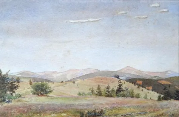 Hugo Carlberg, připsáno – Pohled do kopcovité kraj - 6