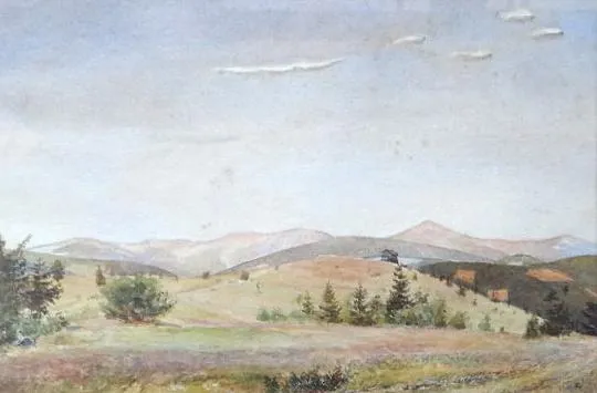 Hugo Carlberg, připsáno – Pohled do kopcovité kraj - 7