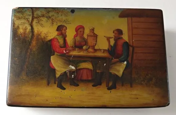 Ruská malovaná laková krabička – Vishnyakov - 1