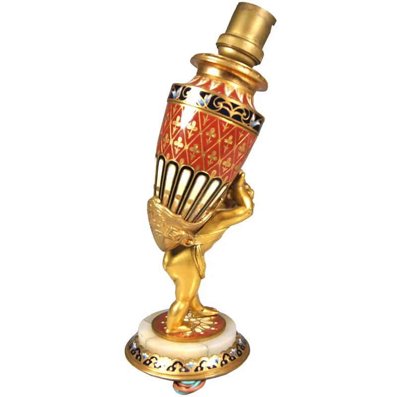 Podstavec k lampě – zlacená bronz se smalty - 3
