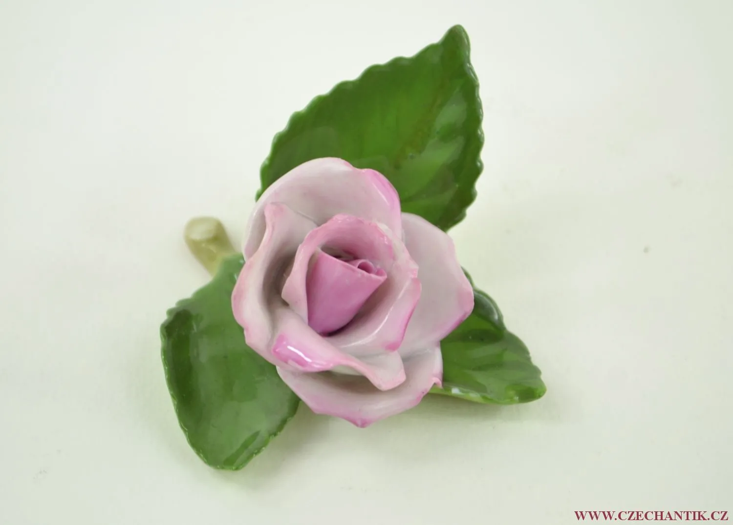 Glazovaná porcelánová květina – růže - 4