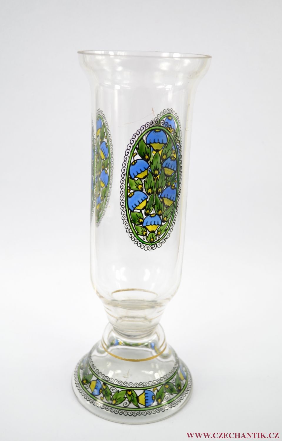 Skleněná váza Kamenický Šenov