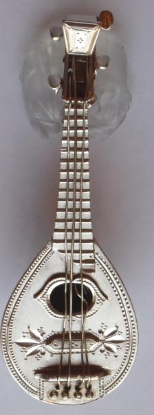 Stříbrná brož, mandolína - Evropa 1870 - 1900