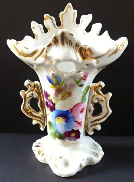 Malá porcelánová vázička, malované květy - 6