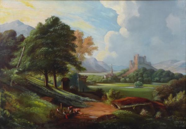 Romantická krajina s hradem 1870 – 1890
