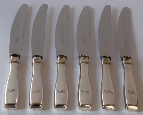 Šest stříbrných jídelních nožů – Linz, rok 1844