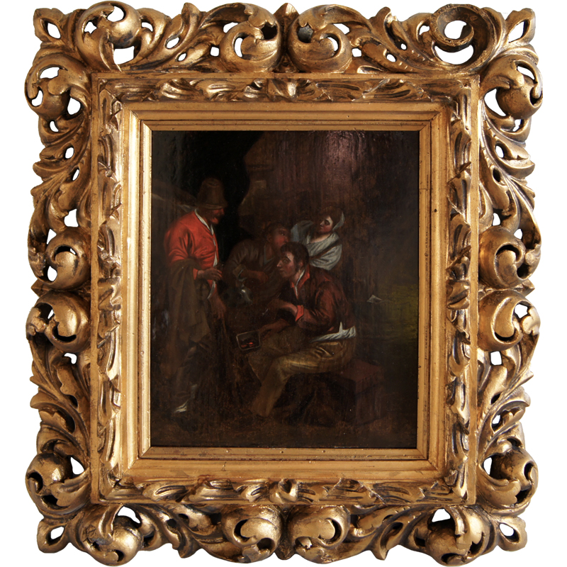 Stará holandská malba na dřevě – luxusní rám
