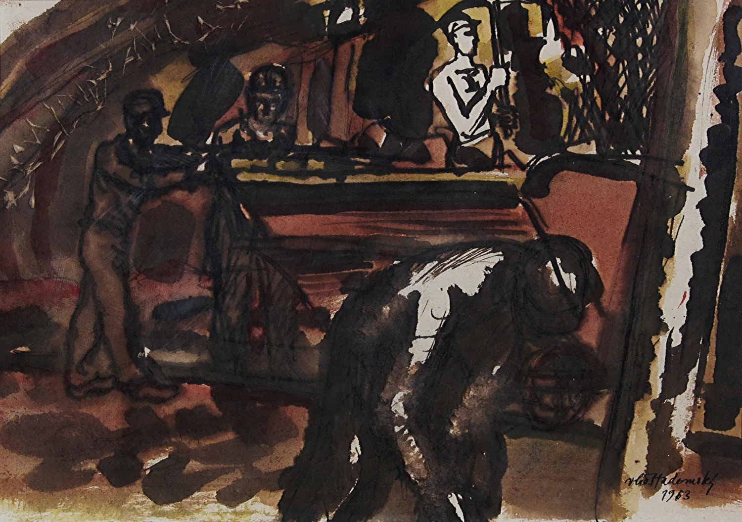 Vladimír Hadomský – Horníci ve štole - 2
