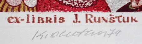 Karel Oberthor – Ex libris J. Runštuk - 2