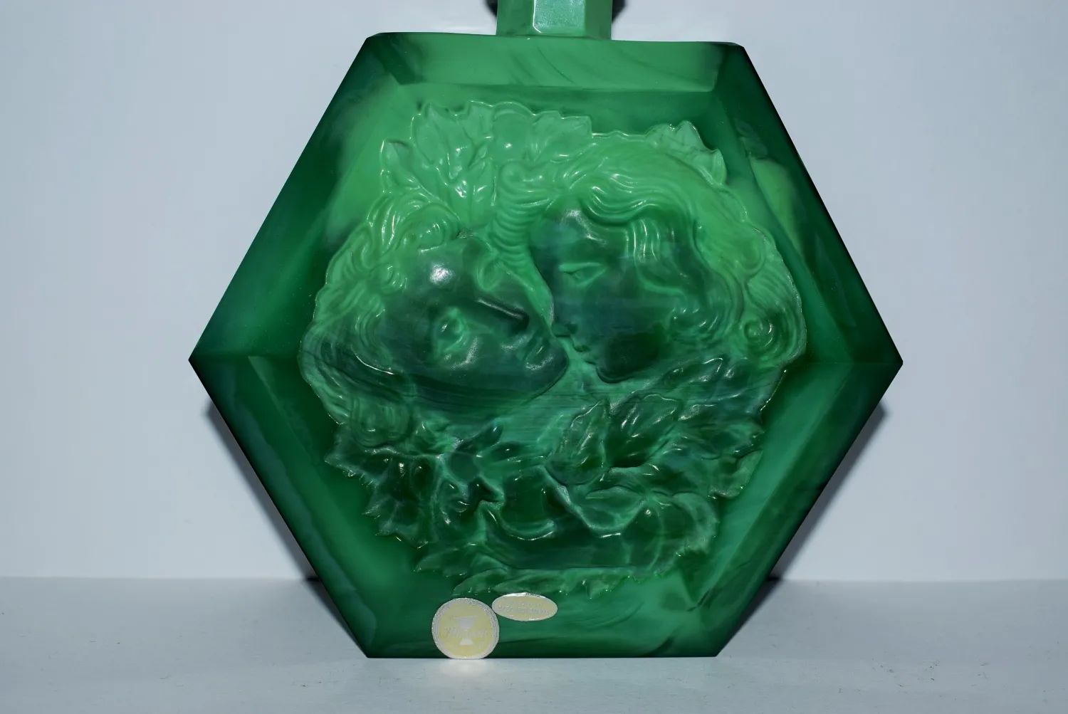 Likérová souprava – art deco R.Hlousek malachitové sklo jade - 3