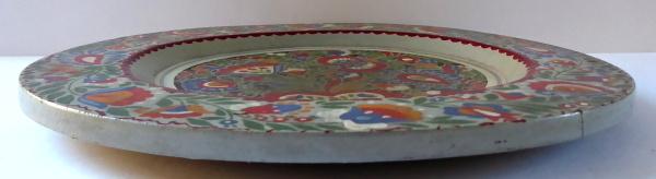 Malovaný dřevěný talíř, s lidovým květinovým vzore - 4