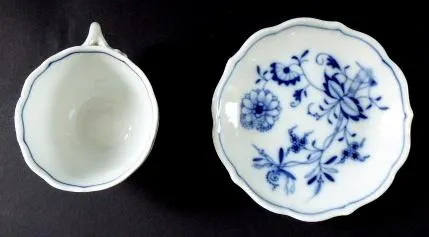 Moka šálek, cibulový vzor – Meissner Ofen-und Porz - 6