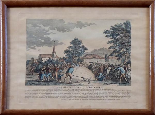 Poplach při pádu balónu 27. 8. 1783 v Gonesse