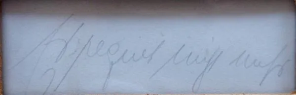 Městská ulice, s tramvají a metařem – monogram E. - 3