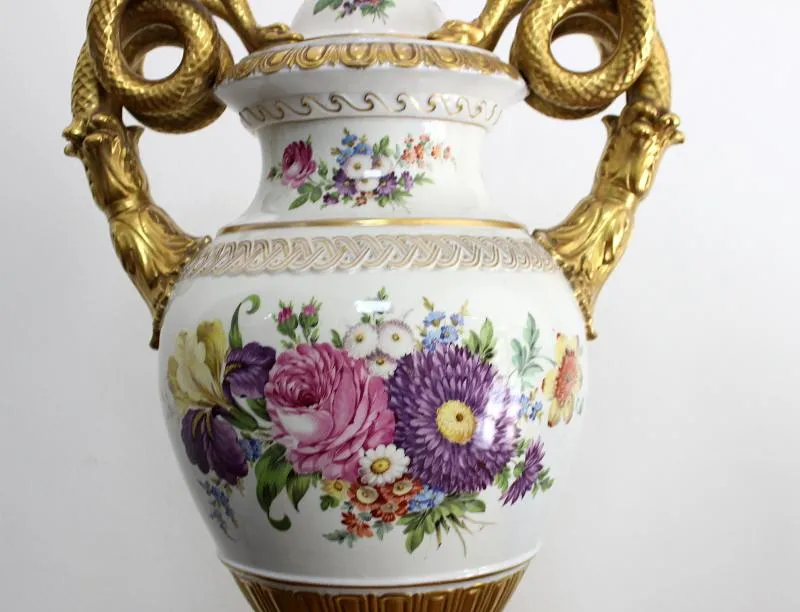 Dresden Porzellan,  Impozantní Porcelánová Váza - 3