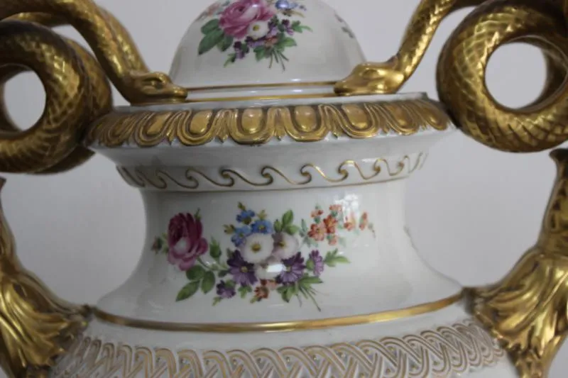 Dresden Porzellan,  Impozantní Porcelánová Váza - 4