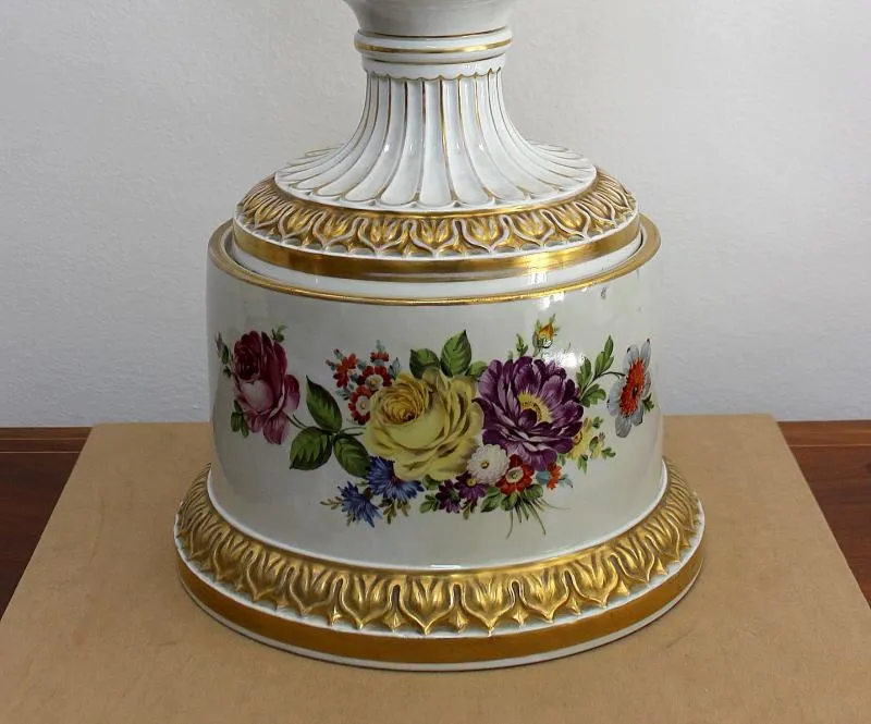 Dresden Porzellan,  Impozantní Porcelánová Váza - 6