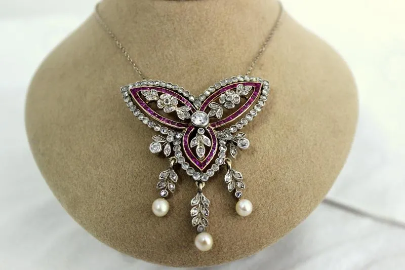 Luxusní Náhrdelník s Rubíny a Diamanty - 2