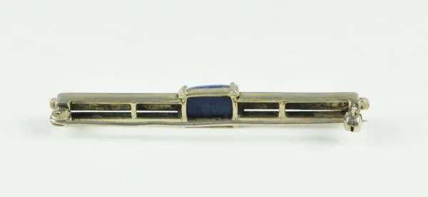 Stříbrná brož s lapisem lazuli - 4