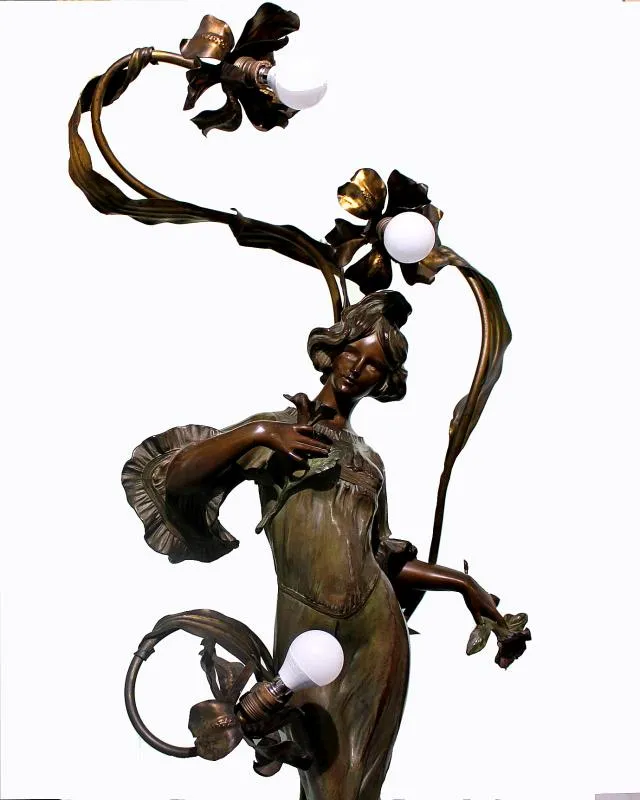 Secesní  Lampa . Flora - 4
