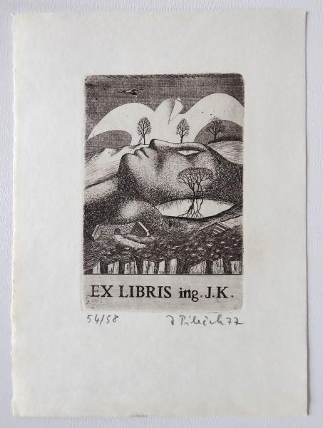 Jindřich Pileček - Ex libris ing. J. K.