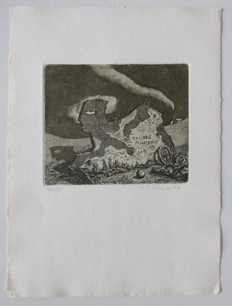 Jindřich Pileček – Ex libris M. Gazdová - 1