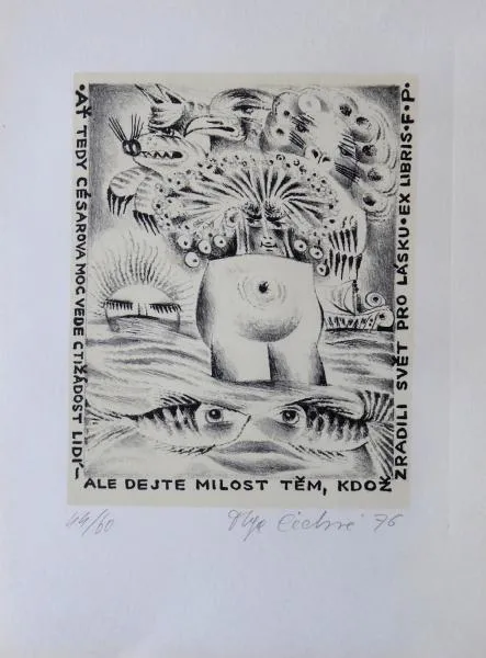 Olga Čechová - Ex libris F. P.