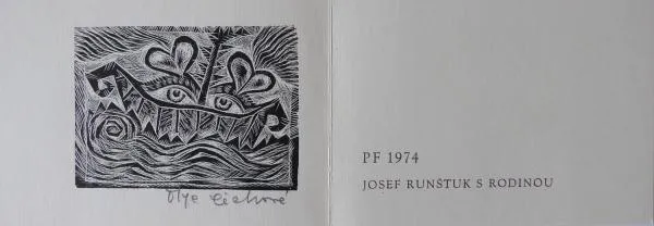 Olga Čechová – PF 1974 Josef Runštuk s rodinou - 1
