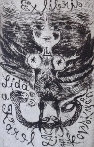 Olga Čechová – Ex libris Lída a Karel Žižkovských - 1