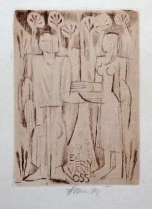 Miroslav Houra – 4x Ex libris, 1x barevný linoryt - 2