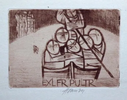 Miroslav Houra – 4x Ex libris, 1x barevný linoryt - 3