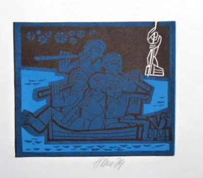 Miroslav Houra – 4x Ex libris, 1x barevný linoryt - 6