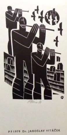 Miroslav Houra – 3 x Exlibris, Pozvánka, PF 1979, - 5