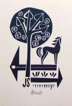 Miroslav Houra – 3x Ex libris JS, PF 1979, bez náz - 3