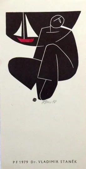 Miroslav Houra – 3x Ex libris JS, PF 1979, bez náz - 4