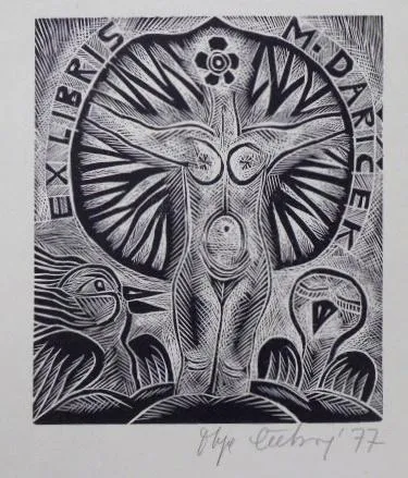 Olga Čechová – 2 x PF 1976, 2 x Ex libris, Pozvánk - 2