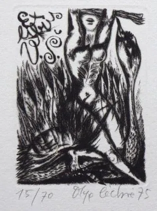 Olga Čechová – 2 x PF 1976, 2 x Ex libris, Pozvánk - 4