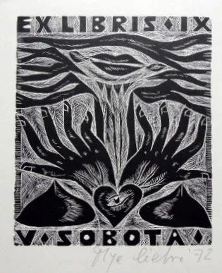 Olga Čechová – 3 x Ex libris, Kapka, Srdci na dlan - 6