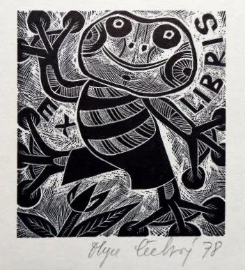 Olga Čechová – Dvě ex libris Zvířátka, Ptačí žena, - 2