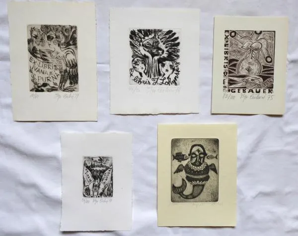 Olga Čechová – Čtyři ex libris, Rybář - 1