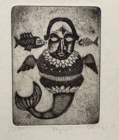 Olga Čechová – Čtyři ex libris, Rybář - 2