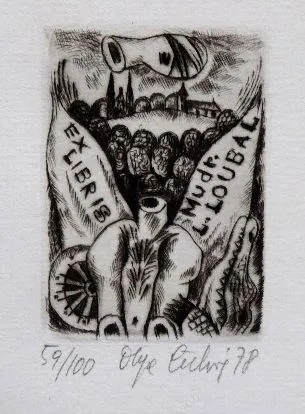 Olga Čechová – Čtyři ex libris, Rybář - 3