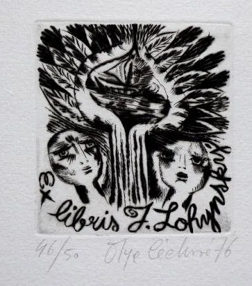 Olga Čechová – Čtyři ex libris, Rybář - 5