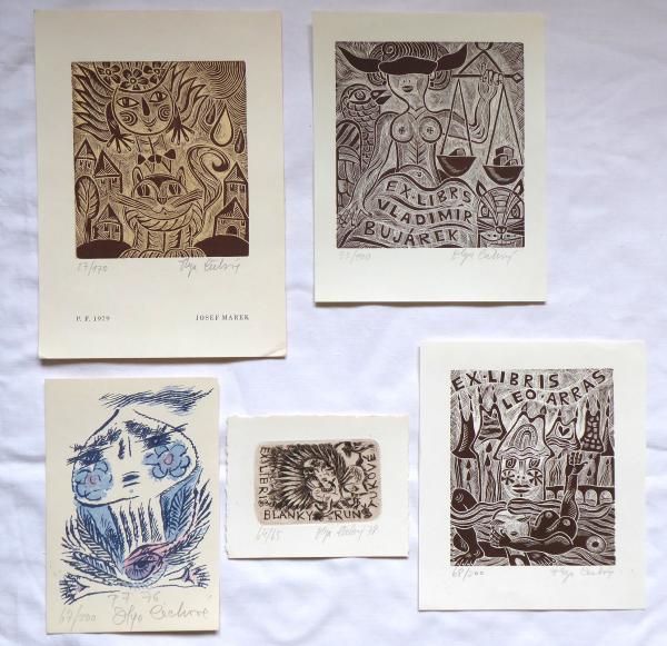 Olga Čechová - Tři ex libris, PF 1976, PF 1979