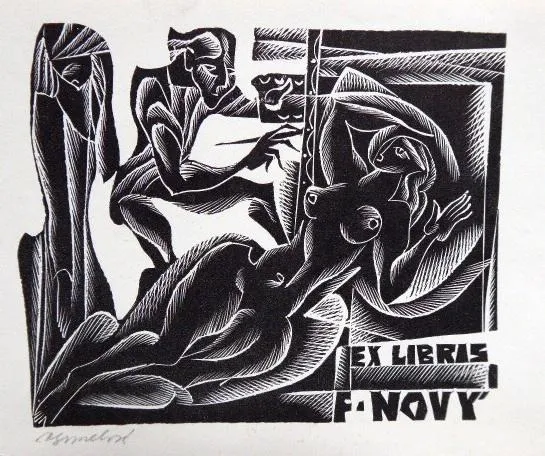 Anna Grmelová – Pět ex libris ( 2x J. Bílka, 2x F. - 2
