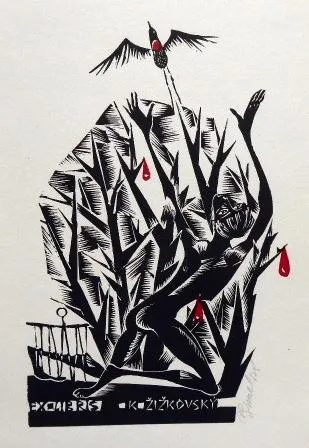 Anna Grmelová – Pět ex libris ( 2x K. Žižkovský, S - 3